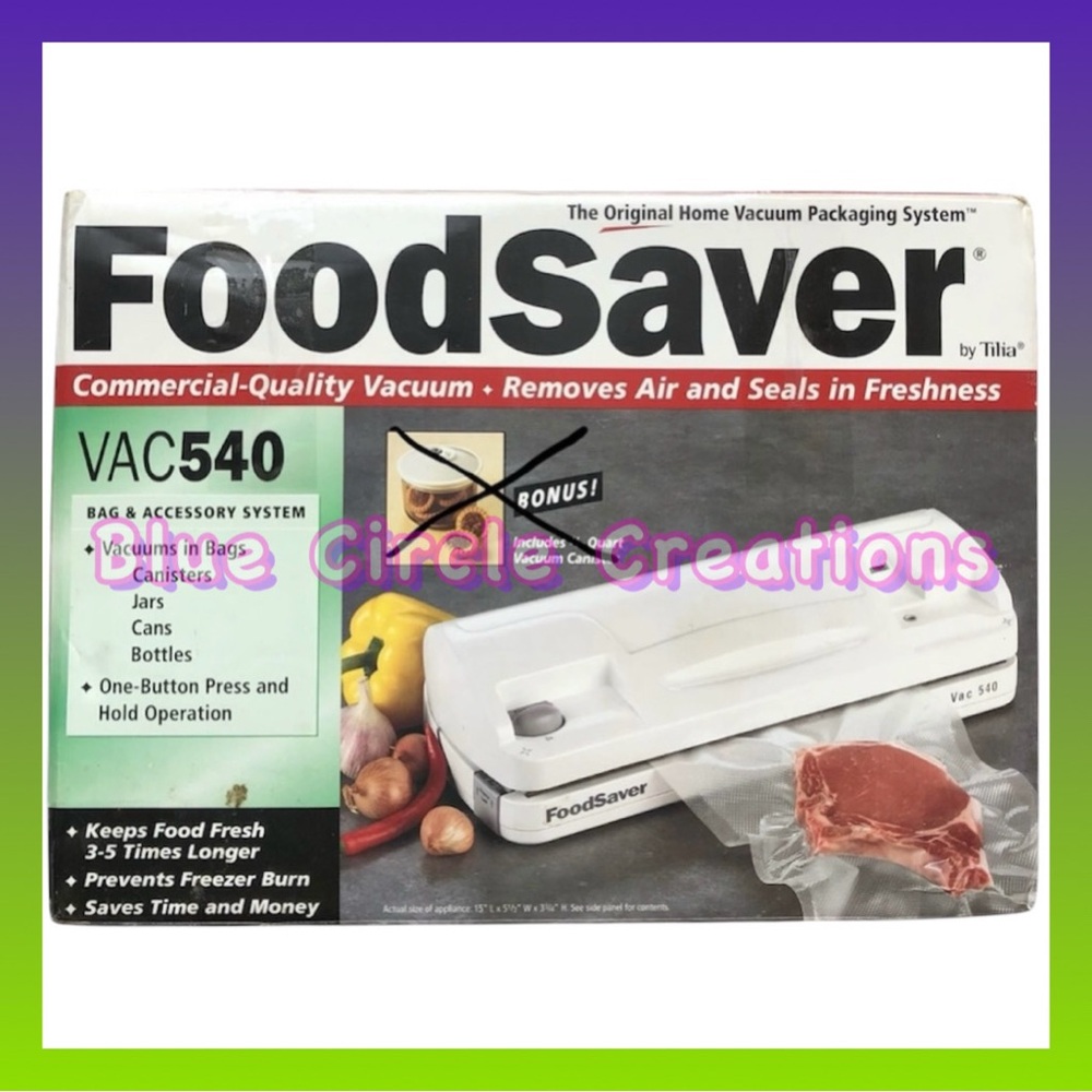 Food Saver Vintage Food Vacuum Packaging System VAC 540
•Pre-owned condition